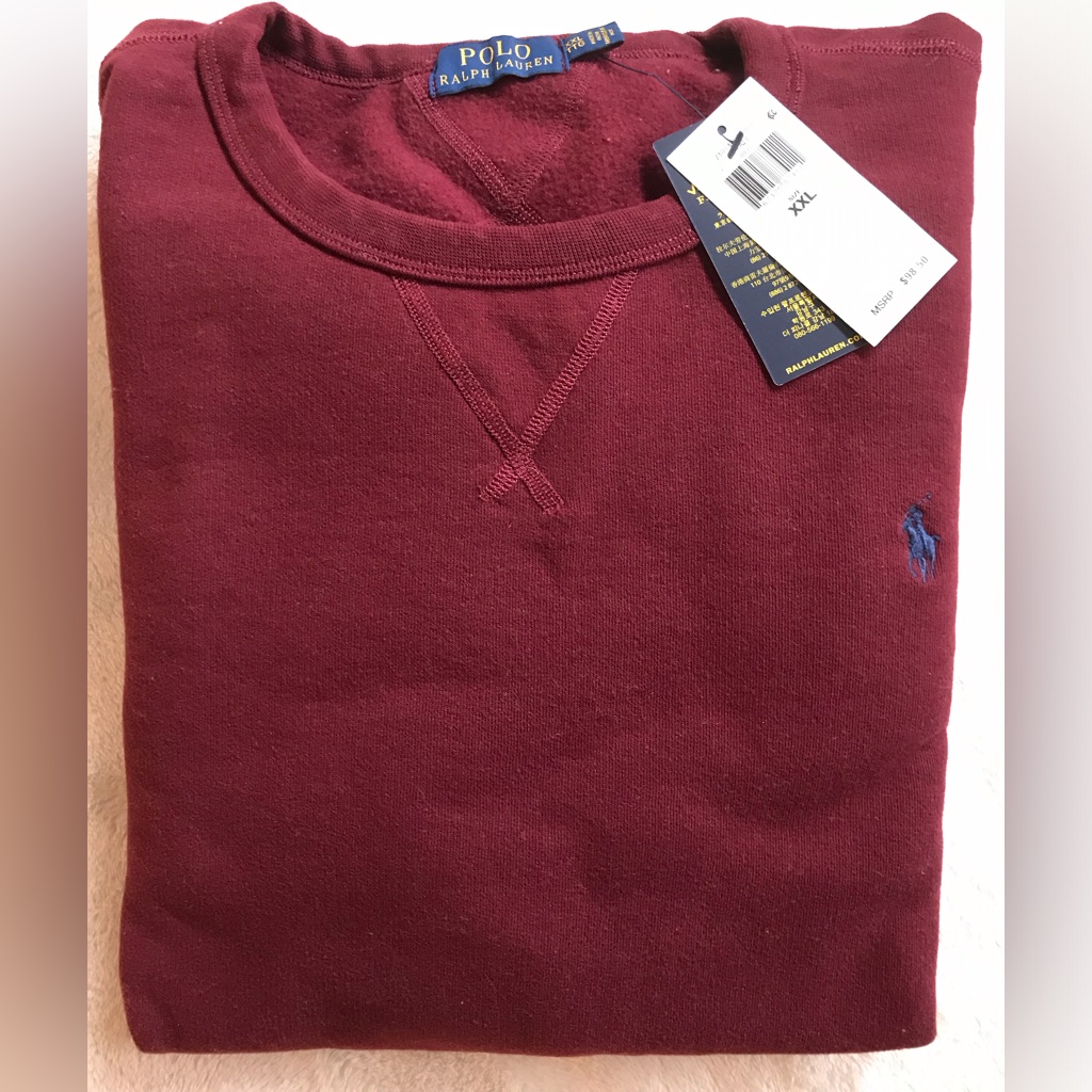 Polo By Ralph Lauren Burgundy Crewneck Sweatshirt